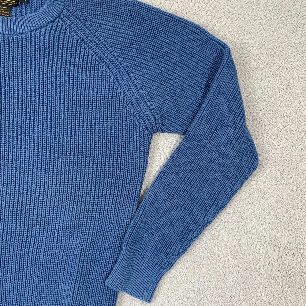 VTG Eddie Bauer Sweater Men XL Blue Knit 90s Grandpa Cottage Crewneck